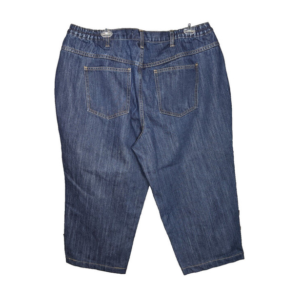 CJ Banks Capri Pants Women's Plus 18W Dark Blue Denim Comfort Waist High Rise - Picture 3 of 6